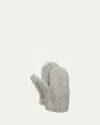 Max Mara Wool Mittens With Strap In Light Grey