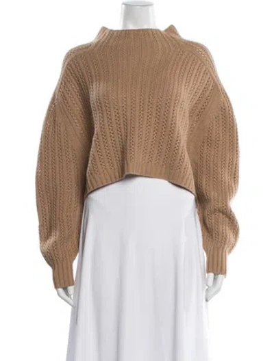 Pre-owned Max Mara Wool Mock Neck Sweater In Brown/neutrals