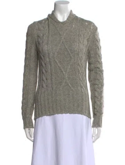 Pre-owned Max Mara Wool Mock Neck Sweater In Gray
