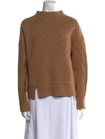Pre-owned Max Mara Wool Mock Neck Sweater In Neutral