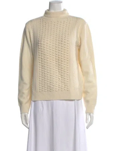 Pre-owned Max Mara Wool Mock Neck Sweater In Neutral