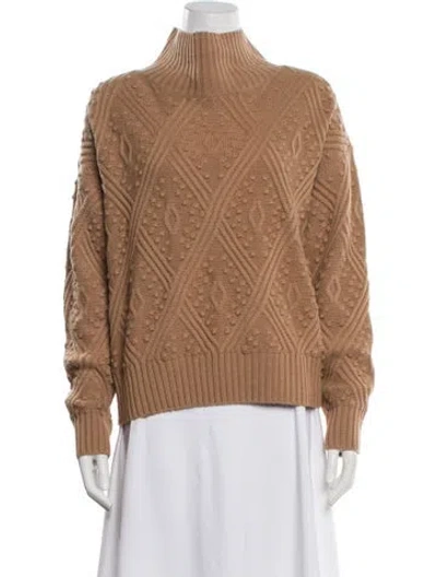Pre-owned Max Mara Wool Mock Neck Sweater W/ Tags In Neutral