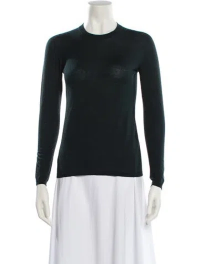 Pre-owned Max Mara Wool Mock Neck Top In Green