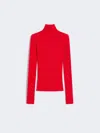Max Mara Wool Mock Polo-neck Sweater In Red
