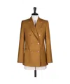 Max Mara Wool, Mohair And Silk Basketweave Blazer In Amber