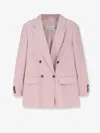 Max Mara Tailored Blazer Longline Buttons Notched Lapels In Pink