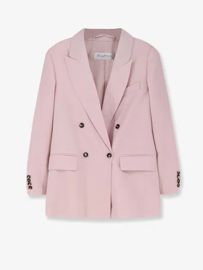 Max Mara Wool, Mohair And Silk Blend Ombrosa Blazer In Pink