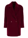 Max Mara Studio Red Wool Molo Coat In Red