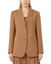 Max Mara Wool Notched Lapel Blazer In Brown