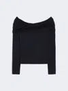 Max Mara Wool Off-the-shoulder Top In Black