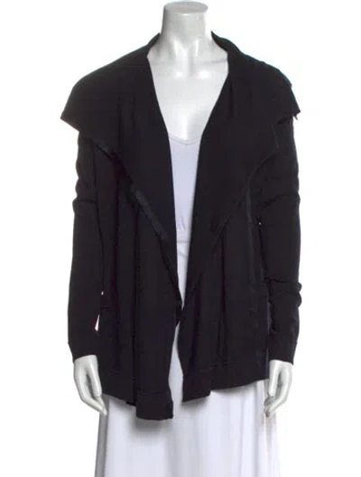 Pre-owned Max Mara Wool Open Front Sweater In Black