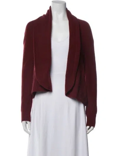 Pre-owned Max Mara Wool Open Front Sweater In Red