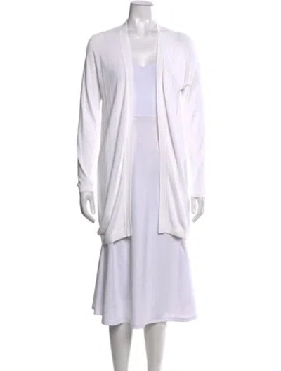 Pre-owned Max Mara Wool Open Front Sweater In White