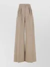 Max Mara Cappuccino Wool Entrata Palazzo Pant In Brown