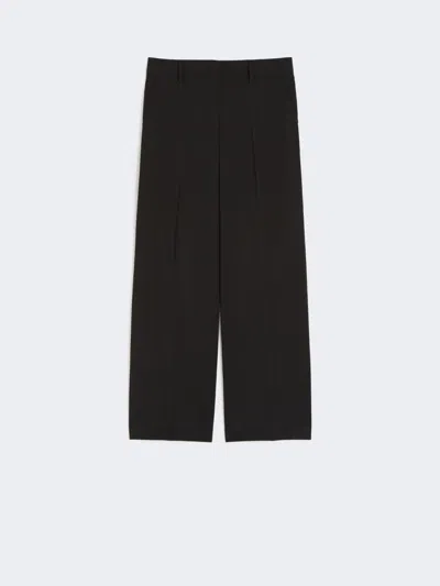 Max Mara Wool Palazzo Trousers In Black