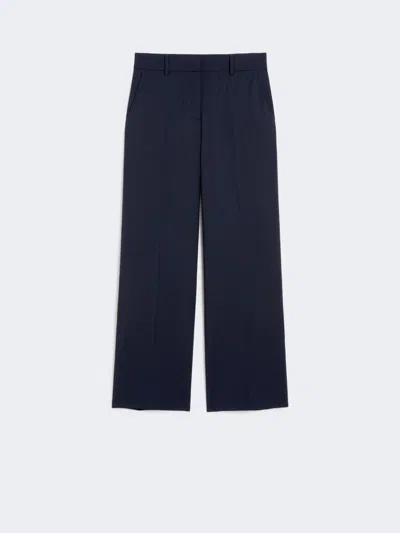 Max Mara Wool Palazzo Trousers In Blue