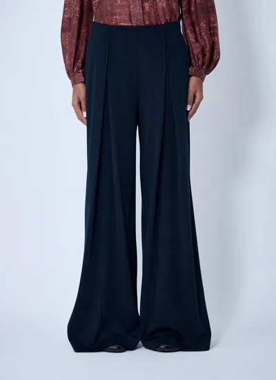 Max Mara Wide-leg Casual Pants In Blue