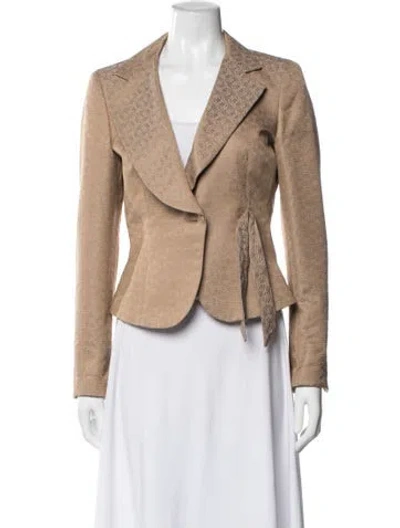Pre-owned Max Mara Wool Patterned Blazer In Brown