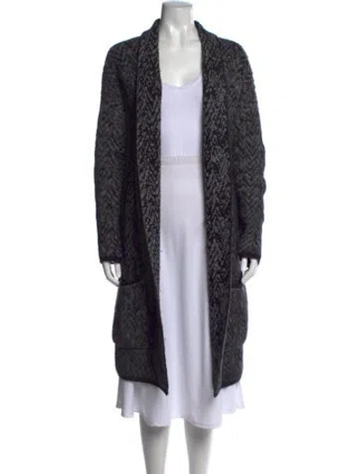 Pre-owned Max Mara Wool Patterned Sweater In Grey