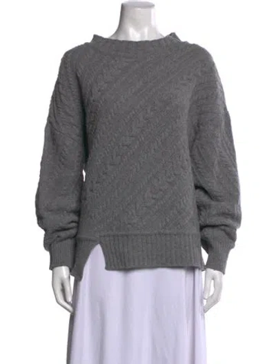 Pre-owned Max Mara Wool Patterned Sweater In Grey