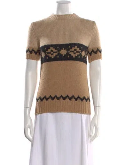 Pre-owned Max Mara Wool Patterned Sweater In Neutral