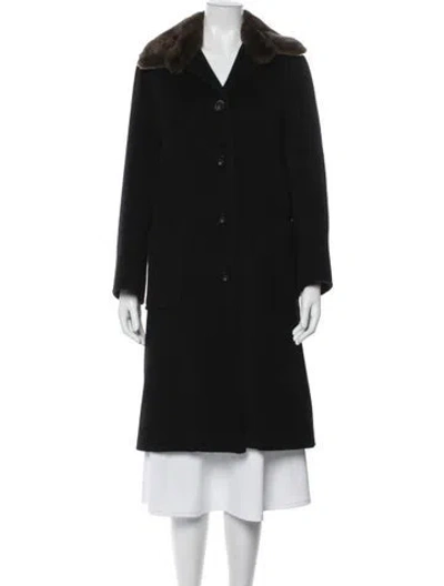 Pre-owned Max Mara Wool Peacoat In Black