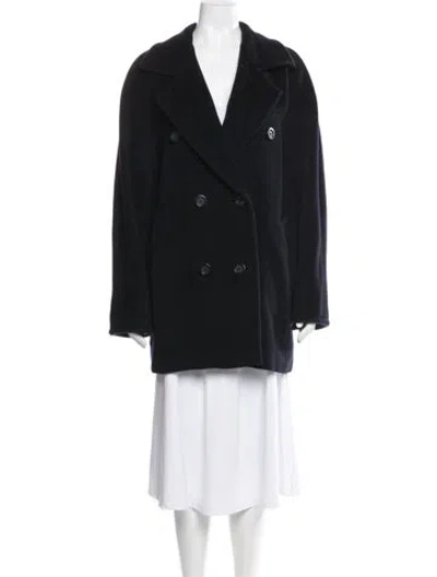 Pre-owned Max Mara Wool Peacoat In Black