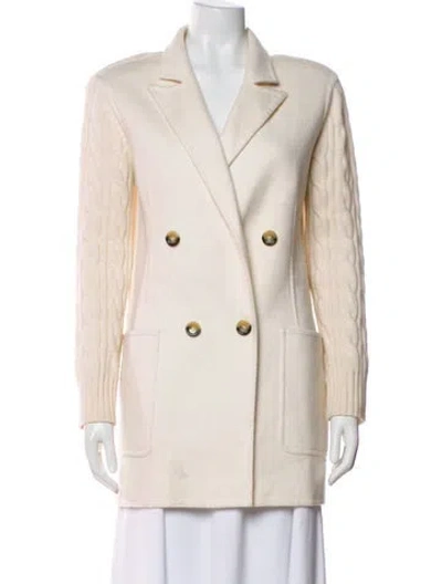 Pre-owned Max Mara Wool Peacoat In Neutral