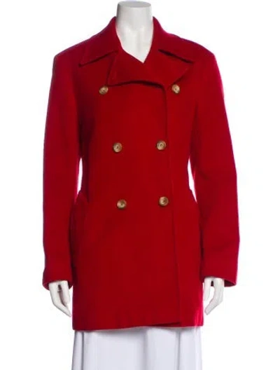 Pre-owned Max Mara Wool Peacoat In Red