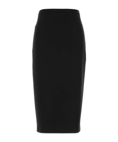 Max Mara Wool Pencil Skirt In Black