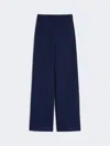 Max Mara Wool Piqué Trousers In Blue