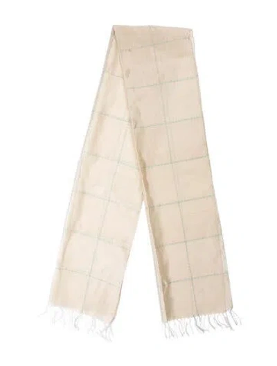 Pre-owned Max Mara Wool Plaid Print Scarf In Gray