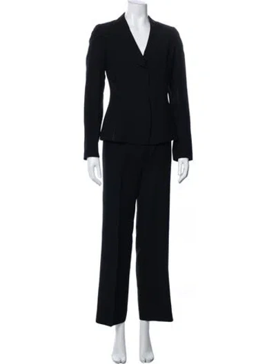 Pre-owned Max Mara Wool Pleated Accents Pantsuit In Black