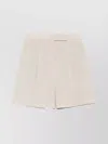 Max Mara Wool Pleated Shorts Button Detailing