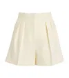 Max Mara Wool Pleated Shorts In White