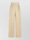 Max Mara Sand Wool Acinoso Wide-leg Pant In Neutral