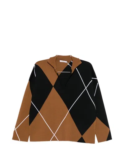Max Mara Wool Polo Shirt In Brown