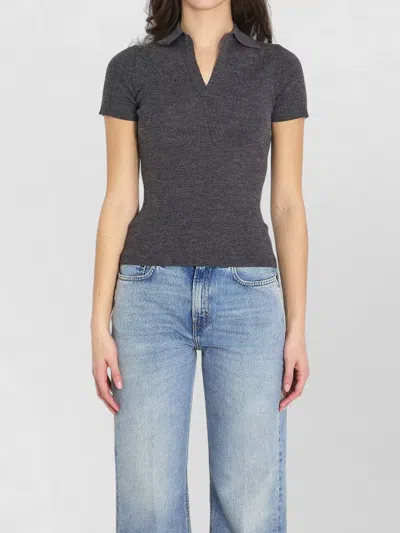 Max Mara Wool Polo V Neck Short Sleeve