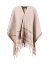 Max Mara Fringed Scarf Soft Texture In Neutral