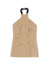 Max Mara Maxmara Mxsnuraghe Sleeveless Jacket In Wool And Silk Poplin In Brown