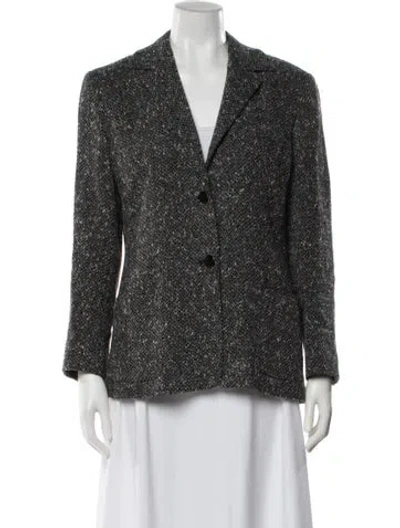 Pre-owned Max Mara Wool Printed Blazer In Black