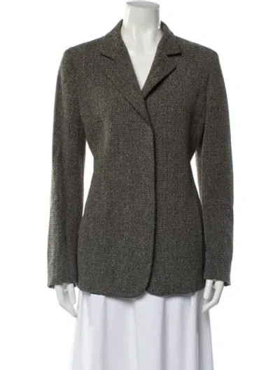 Pre-owned Max Mara Wool Printed Blazer In Black