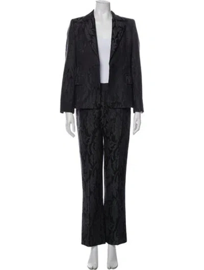 Pre-owned Max Mara Wool Printed Pantsuit In Gray