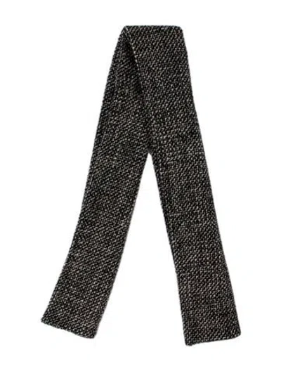 Pre-owned Max Mara Wool Printed Scarf In Black