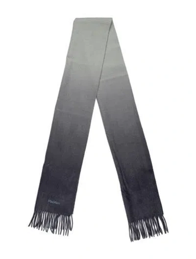 Pre-owned Max Mara Wool Printed Scarf In Gray