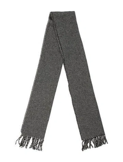 Pre-owned Max Mara Wool Printed Scarf W/ Tags In White