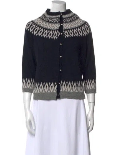 Pre-owned Max Mara Wool Printed Sweater In Black
