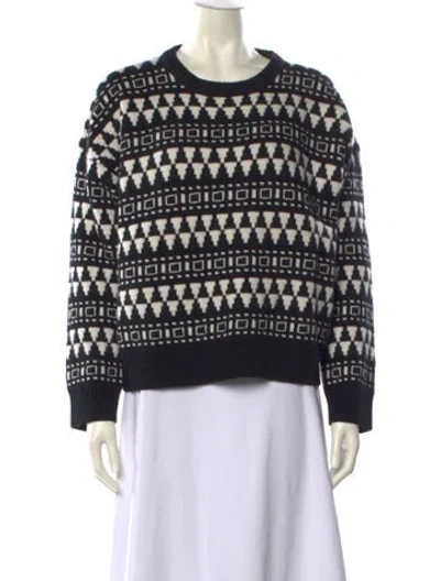 Pre-owned Max Mara Wool Printed Sweater In Black