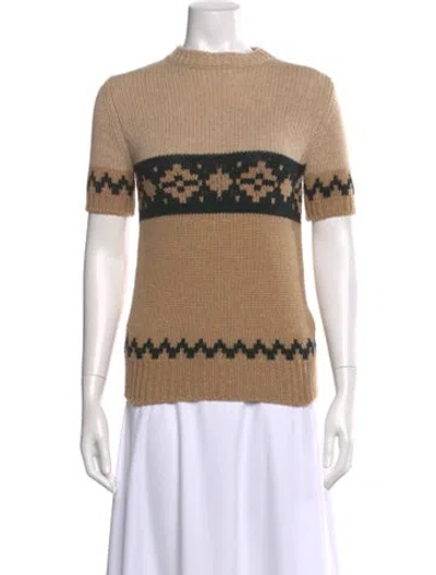 Pre-owned Max Mara Wool Printed Sweater In Brown