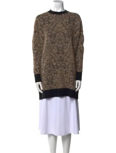 Pre-owned Max Mara Wool Printed Sweater In Brown